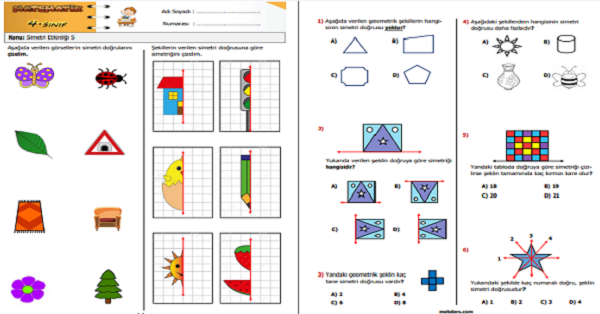 4. Sınıf Matematik Simetri Etkinliği 5