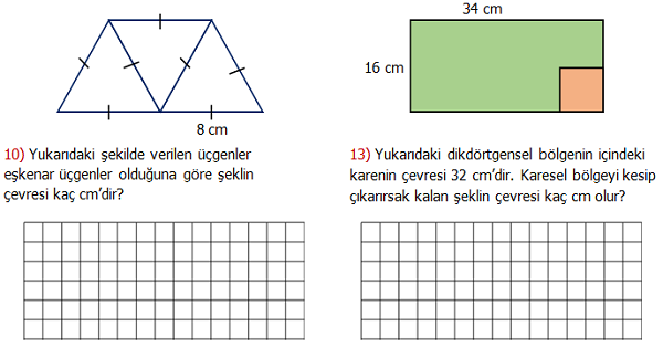 4. Sınıf Matematik Çevre Uzunlukları ile İlgili Problemler 3 (Çevre Problemleri)