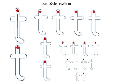 Küçük t harfi ben böyle yazılırım etkinliği