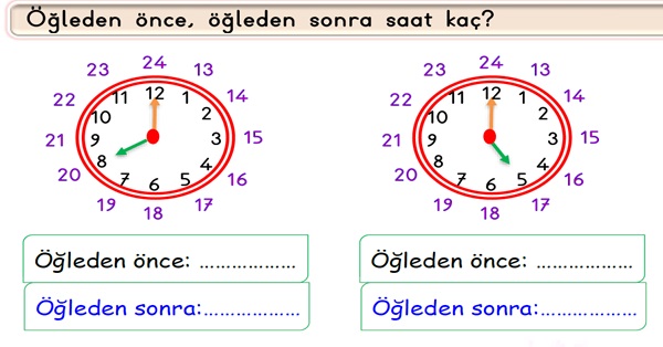 2. Sınıf Matematik Zamanı Ölçme Etkinliği-4