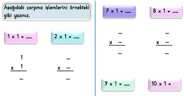 2. Sınıf Matematik Çarpma İşlemi Etkinliği-5