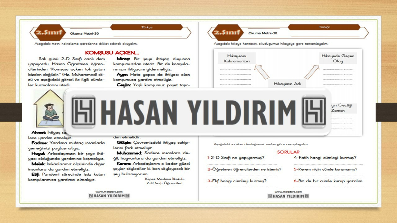 2. Sınıf Türkçe Okuma Metni-30 (Komşusu Açken...)
