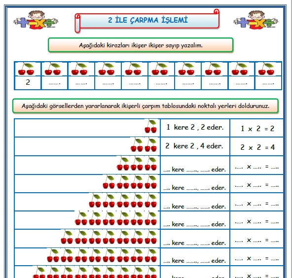 2. Sınıf Matematik 2 ile Çarpma İşlemi Çalışması