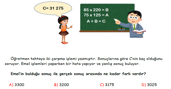 4. Sınıf Matematik Çarpma İşlemi Yeni Nesil Sorular-1
