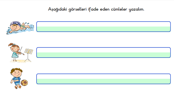 1. Sınıf Türkçe Cümle Çalışması Etkinliği 2