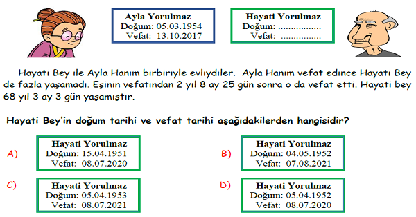 4. Sınıf Matematik Zamanı Ölçme Yeni Nesil Sorular