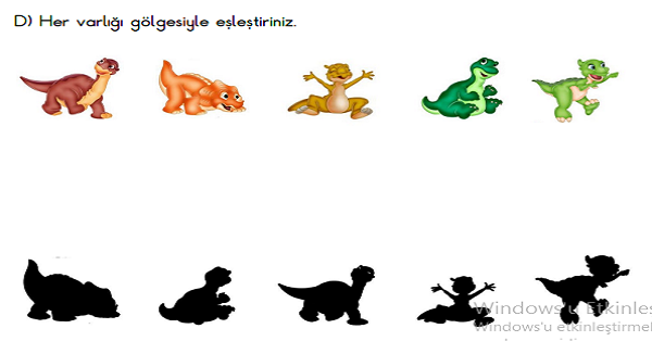 1. Sınıf Matematik Uzamsal İlişkiler Eşlik (Eş Nesneler) Etkinliği 2