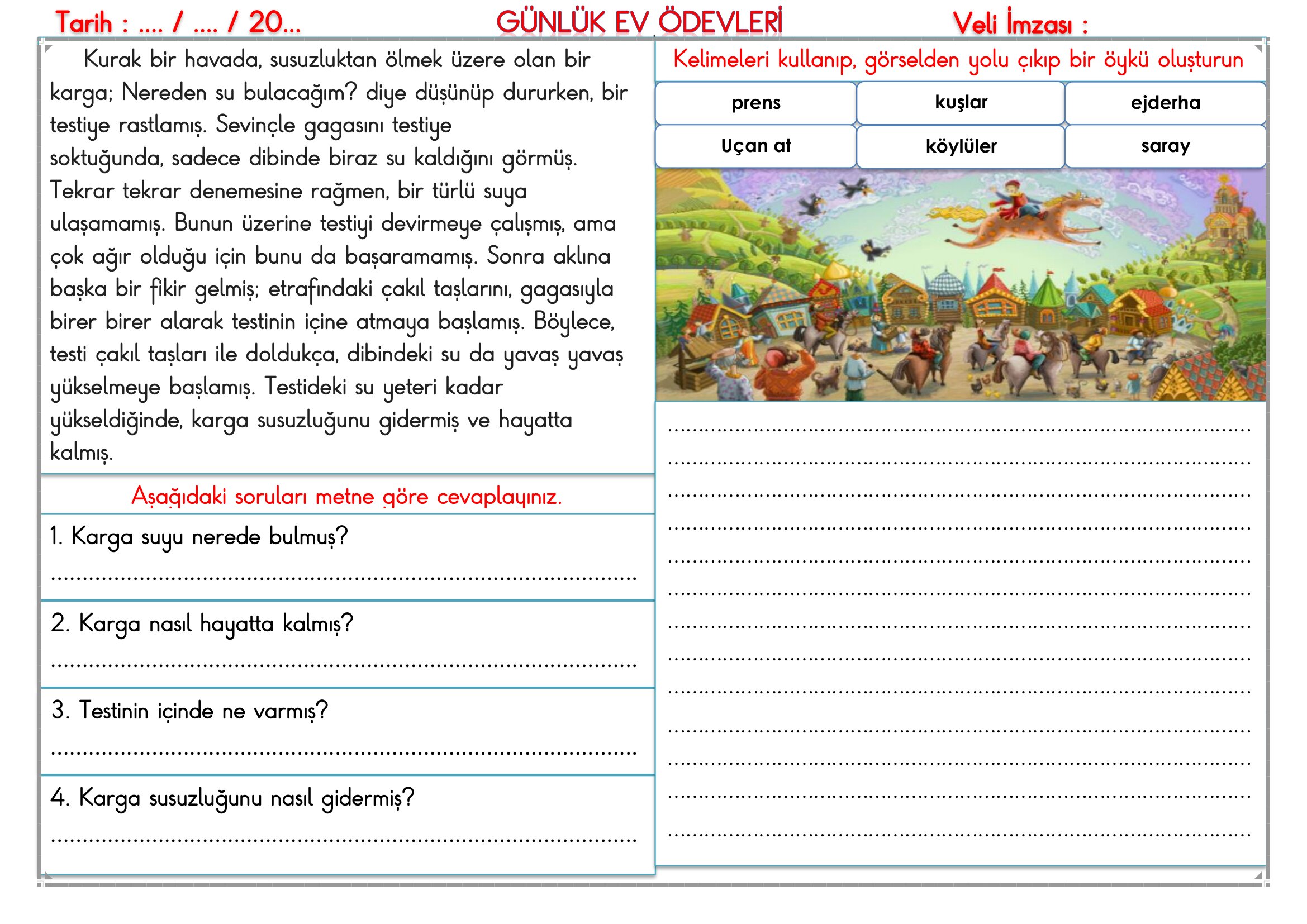 2.Sınıf - 05 Ekim 2026 Günlük Ev Ödevleri