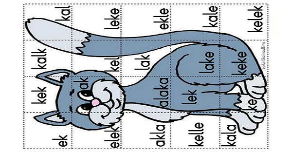 1. Sınıf İlk Okuma Yazma (K-k Sesi) Okuma-Kedi Puzzle