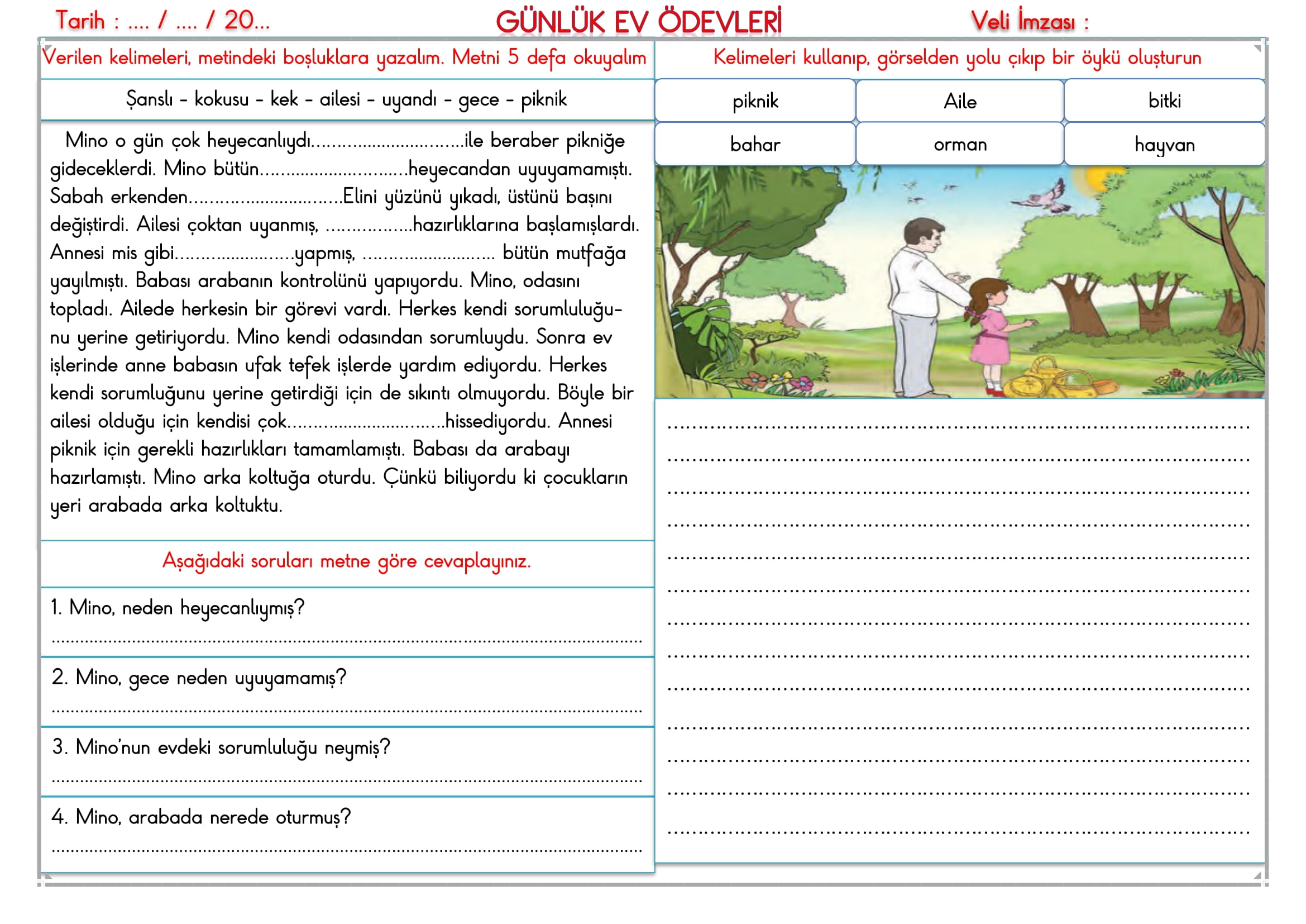 2. Sınıf - 19 Kasım 2025 Günlük Ev Ödevleri