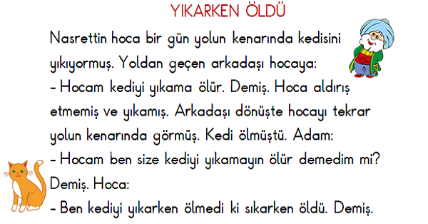 1. Sınıf Türkçe Okuma ve Anlama (Nasrettin Hoca) 6