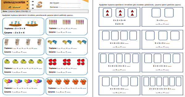 2. Sınıf Matematik Çarpma İşlemi (Çarpma İşlemimi Kavrayalım) Etkinliği 12