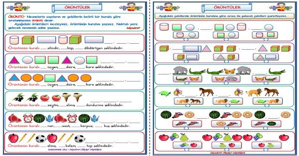 1. Sınıf Matematik Şekil Örüntüleri (5 Sayfa)