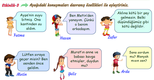 3. Sınıf Hayat Bilgisi Arkadaşlıklarımızı Değerlerimizle Güçlendirelim