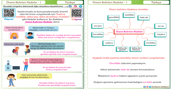 4. Sınıf Türkçe Önem Belirten İfadeler Etkinliği
