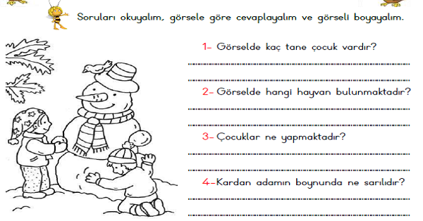1. Sınıf Türkçe Okuma Anlama Etkinliği 11