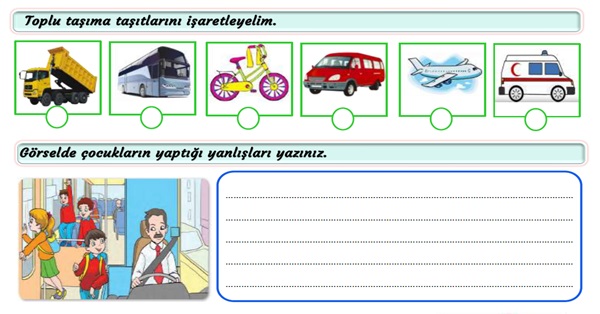 2. Sınıf Hayat Bilgisi Yolculuk Yaparken Etkinliği