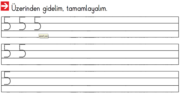 1. Sınıf Matematik (5 Rakamı) Beş Rakamı Etkinliği