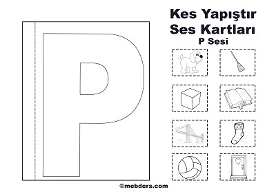 1. Sınıf İlk Okuma Kes Yapıştır Ses Kartı - P Sesi