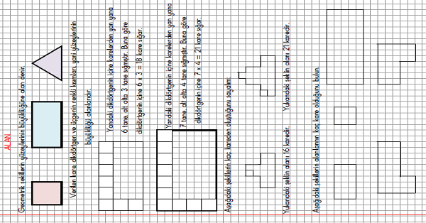 3. Sınıf Matematik Kareli Defterde Alan Konu Anlatımı