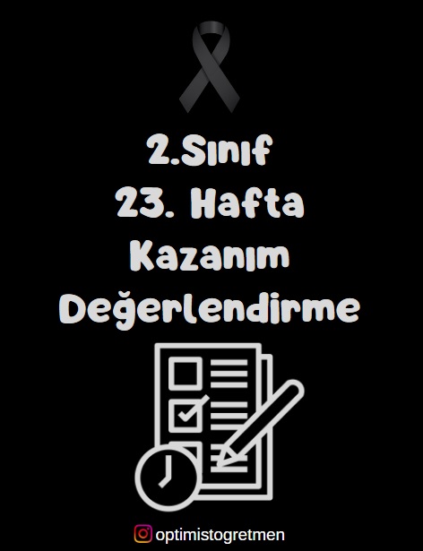 2. Sınıf 23. Hafta Kazanım Değerlendirme Testi