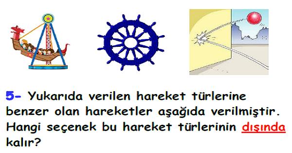 4. Sınıf Fen Bilimleri Kuvvetin Etkileri Yaprak Test-5