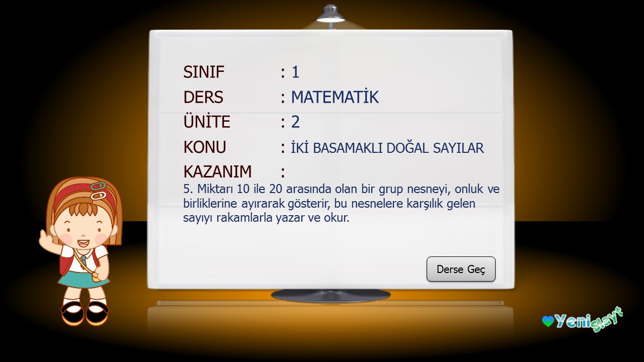 1. Sınıf Matematik İki Basamaklı Doğal Sayılar Sunusu