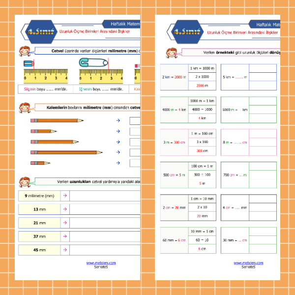 4. Sınıf Matematik - Uzunluk Ölçme Birimleri Arasındaki İlişkiler Etkinliği