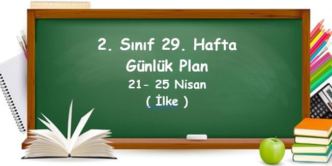 2024-2025 Eğitim Öğretim Yılı 2. Sınıf 29. Hafta Günlük Planlar (21 - 25 Nisan)