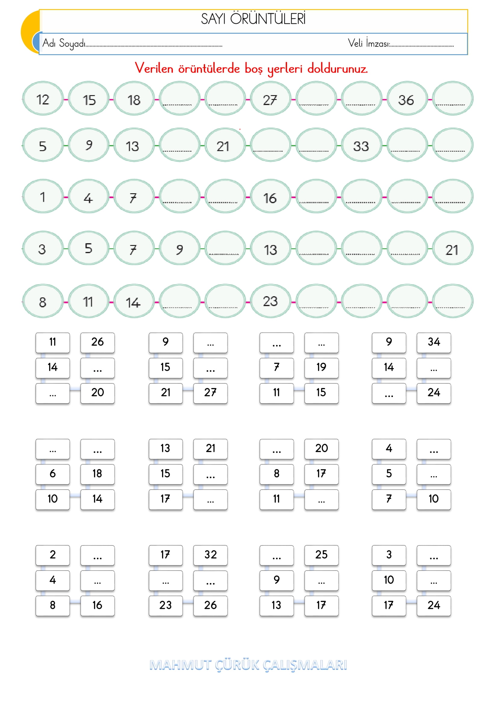 2. Sınıf - Matematik - Örüntü Etkinliği-5