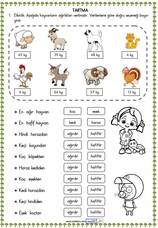 2. Sınıf Matematik Tartma Etkinliği 5