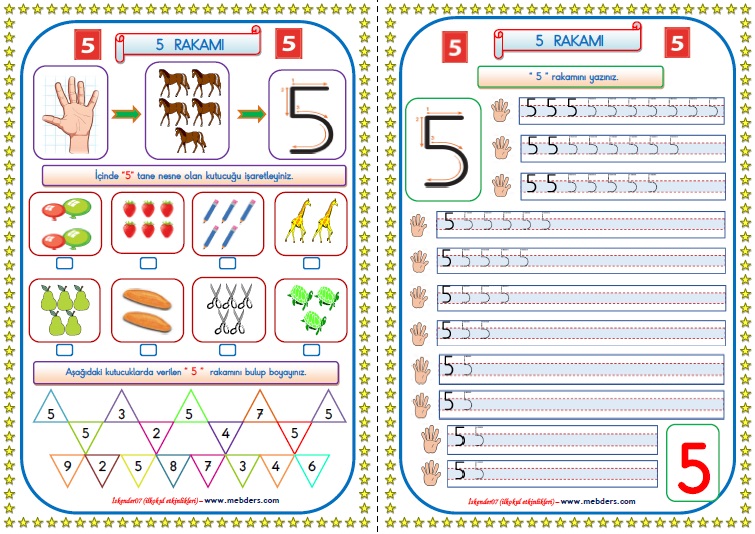 1. SINIF MATEMATİK "5" RAKAMI