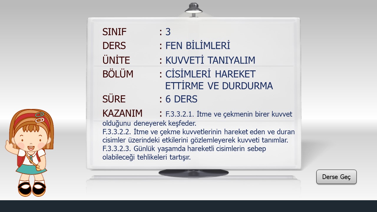 3. Sınıf Fen Bilimleri Cisimleri Hareket Ettirme ve Durdurma Sunusu