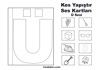 1. Sınıf İlk Okuma Kes Yapıştır Ses Kartı - Ü Sesi