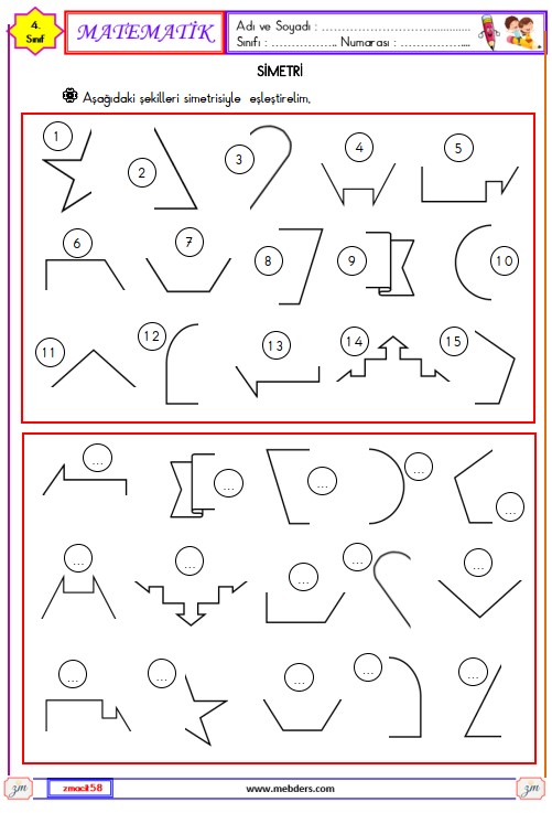 4. Sınıf Matematik Simetri Etkinliği 8