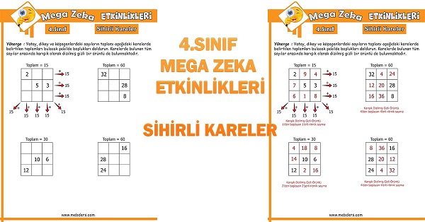 4. Sınıf Mega Zeka Etkinliği - Sihirli Kareler