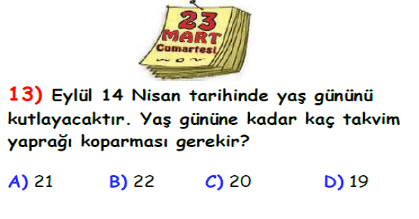 4. Sınıf Matematik Zaman Ölçüleri Yaprak Test-2