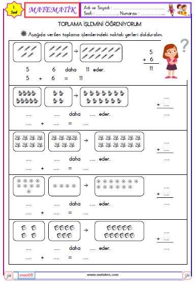 1. Sınıf Matematik Toplama İşlemi  Etkinliği 2
