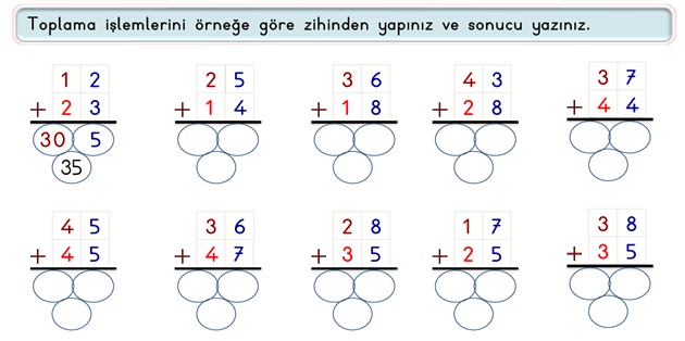 2. Sınıf Matematik Zihinden Toplama İşlemi Etkinliği-4