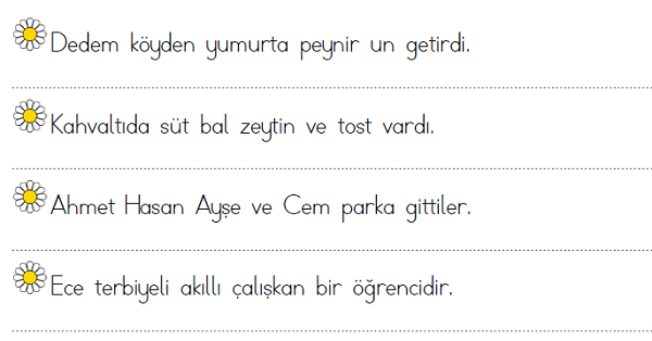 1. Sınıf Noktalama İşaretleri (Virgül)