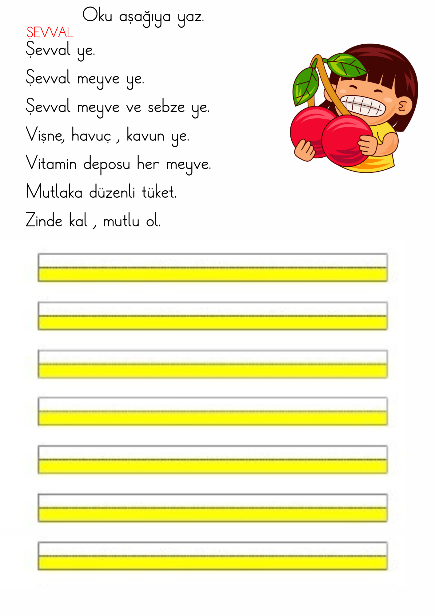 1. Sınıf İlk Okuma Yazma V Sesi Fasikülü