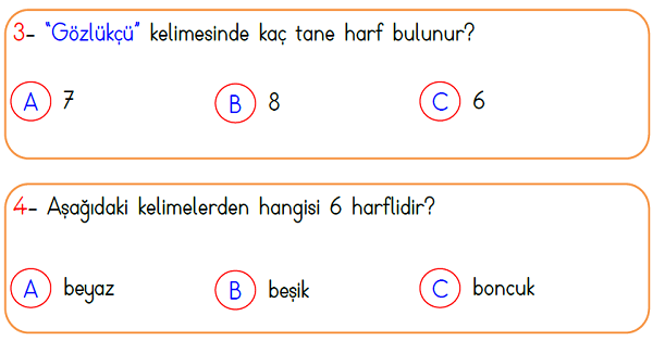 1. Sınıf Türkçe Alfabe Yaprak Test-1
