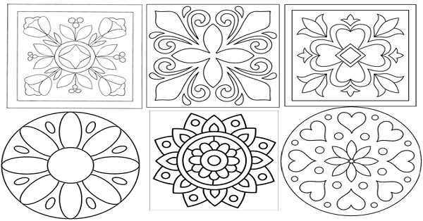 Halı Motifleri Boyama Çalışması (9 Çeşit)