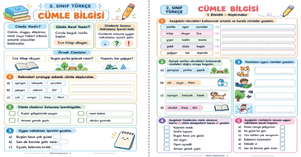 2. Sınıf Türkçe Anlamlı ve Kurallı Cümle Oluşturma