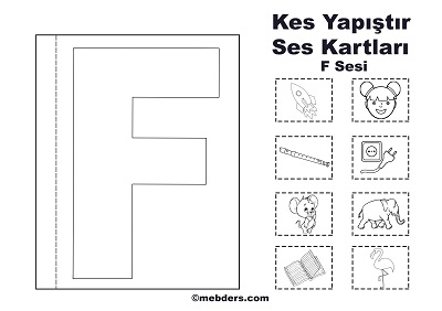 1. Sınıf İlk Okuma Kes Yapıştır Ses Kartı - F Sesi