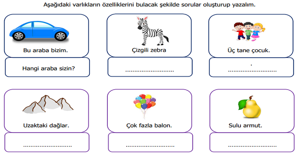 4. Sınıf Türkçe Ön Ad (Sıfat) Etkinliği 2