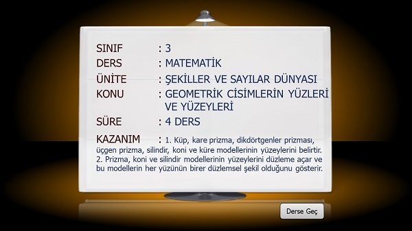 3. Sınıf Matematik Geometrik Cisimlerin Yüzleri ve Yüzeyleri Sunusu