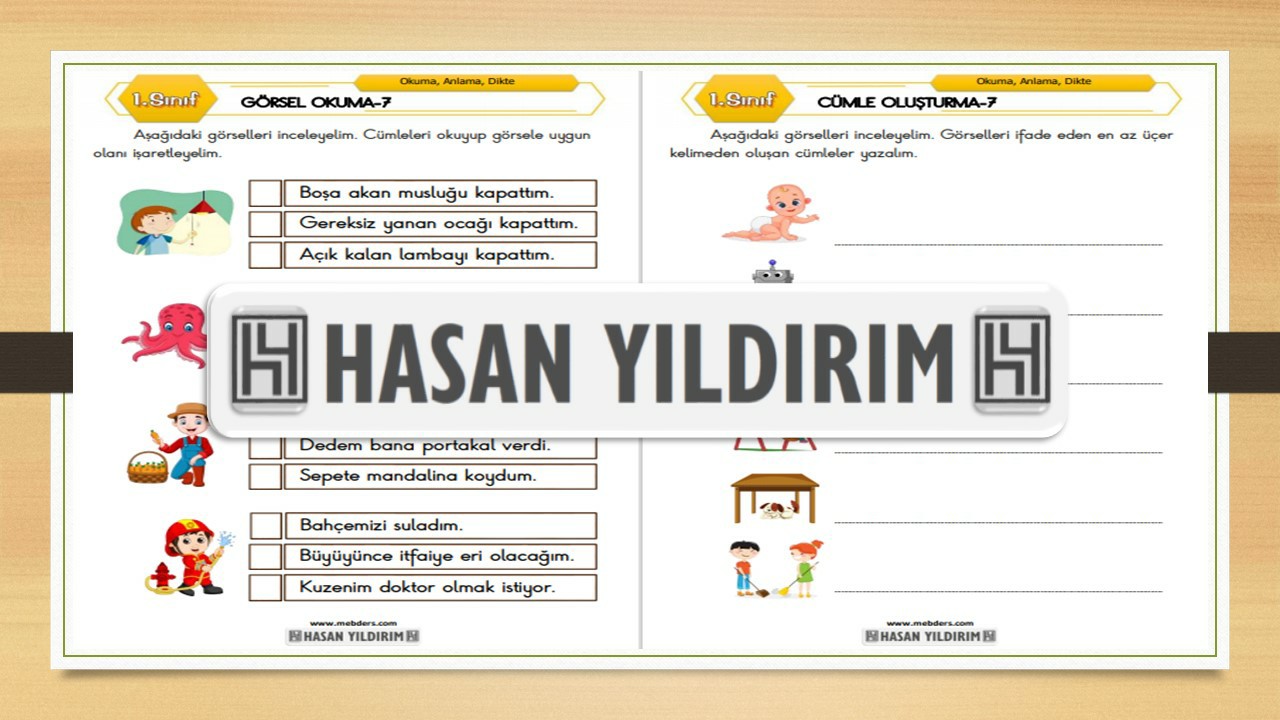 1. Sınıf Türkçe Görsel Okuma ve Cümle Oluşturma-7