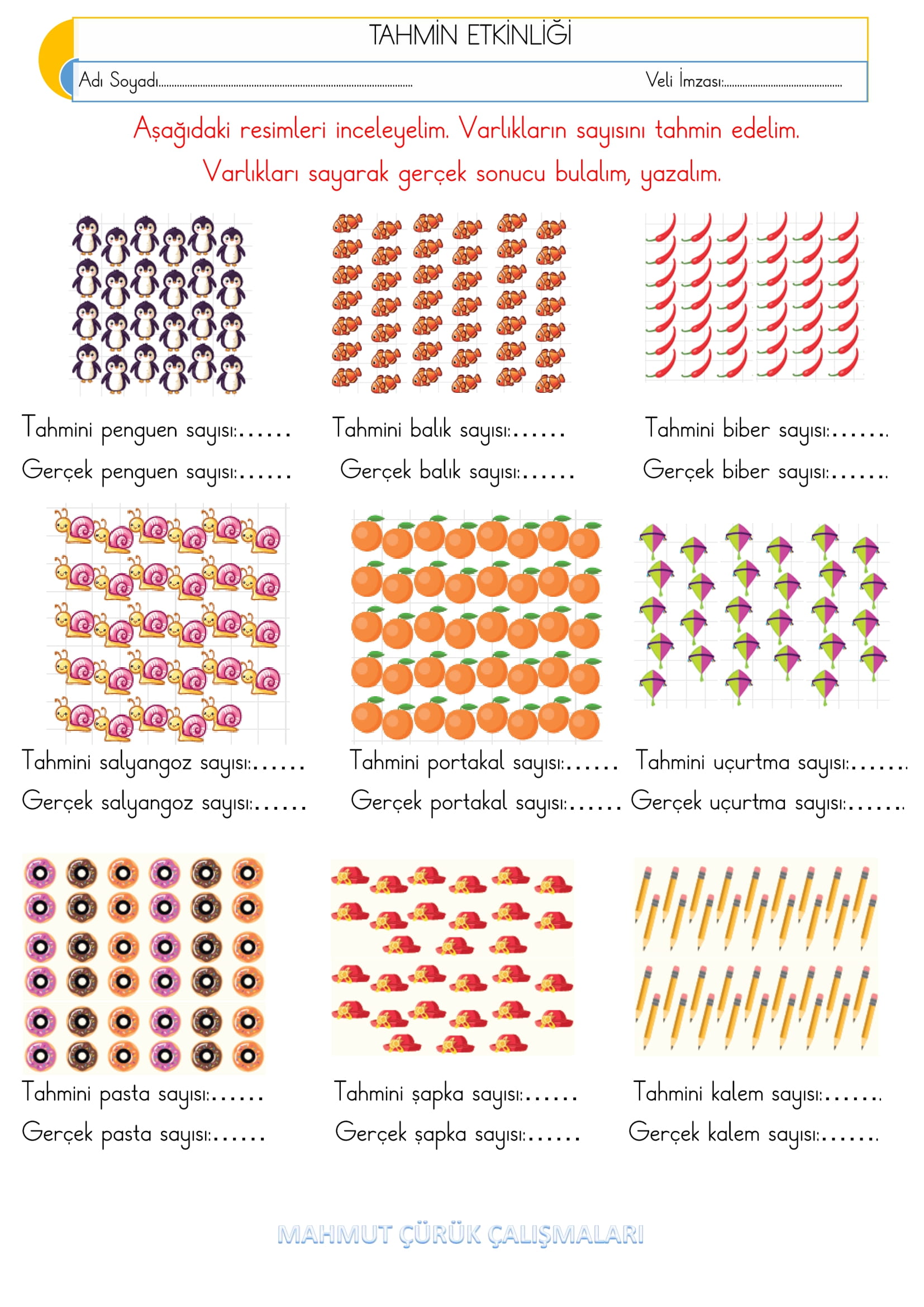 2. Sınıf - Matematik - Tahmin Etkinliği-2