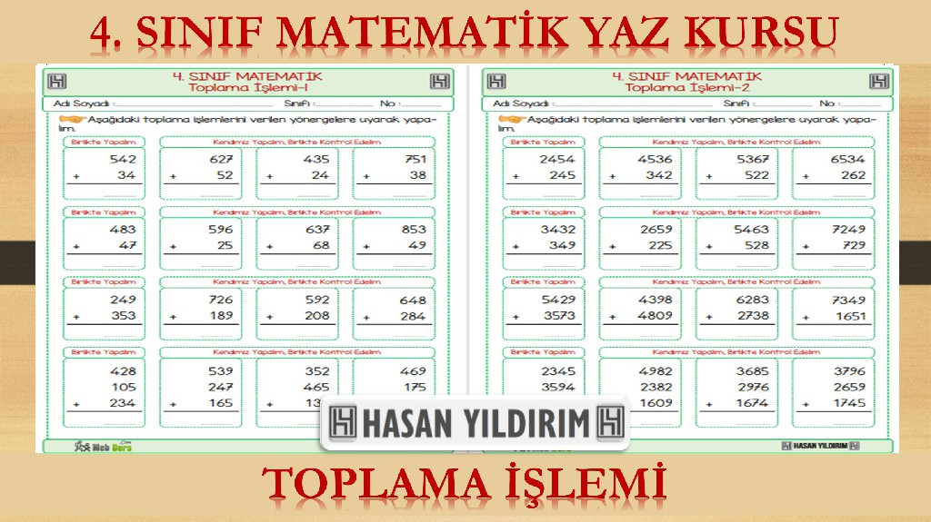 4. Sınıf Matematik Yaz Kursu - Toplama İşlemi (4. Sınıfa Hazırlık)